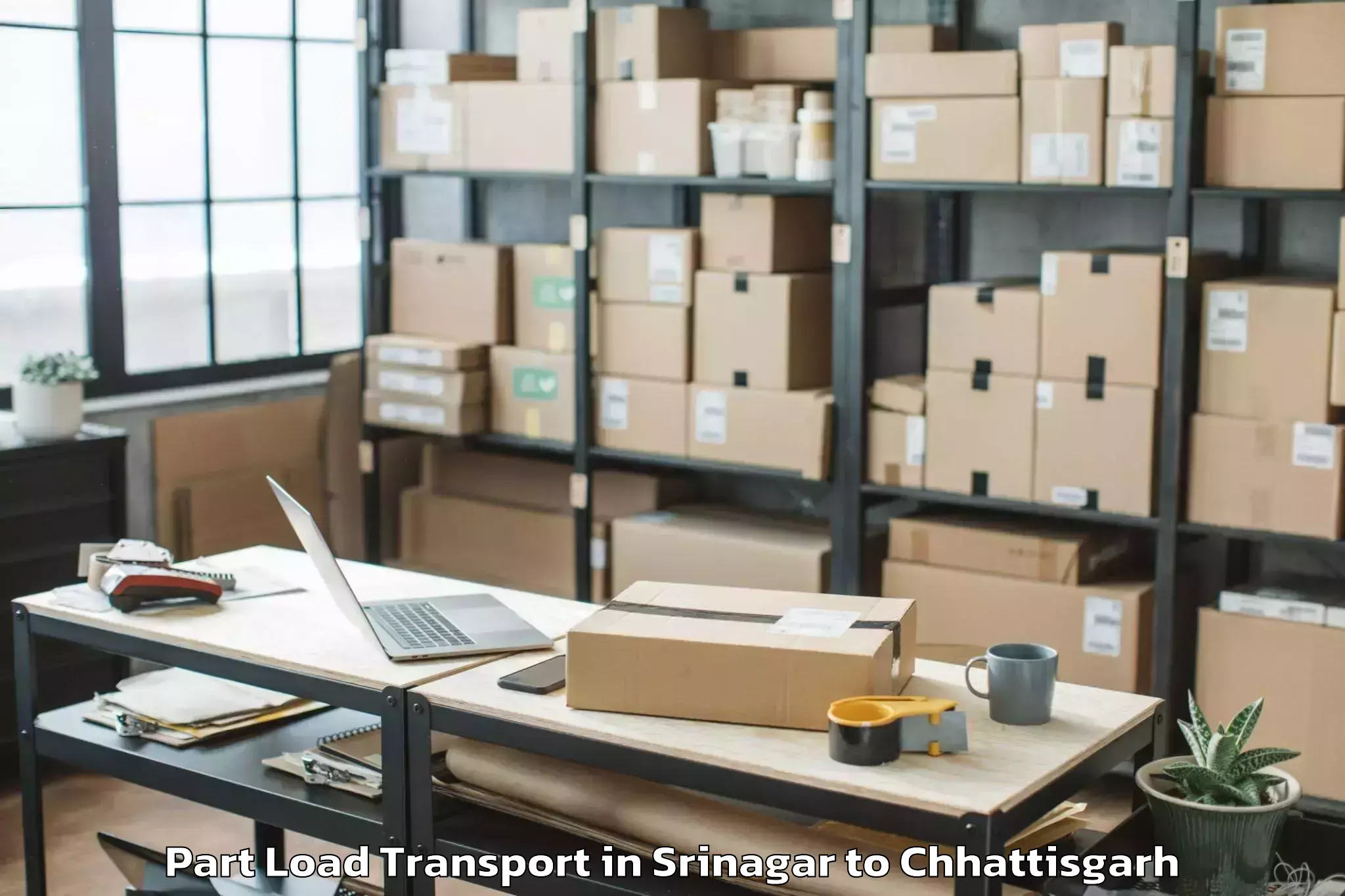 Book Srinagar to Thanakhamria Part Load Transport Online